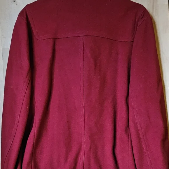 Gap Raspberry Red Wool Blend Duffle Coat. Size XL, Shell 78% Wool - Picture 8 of 8
